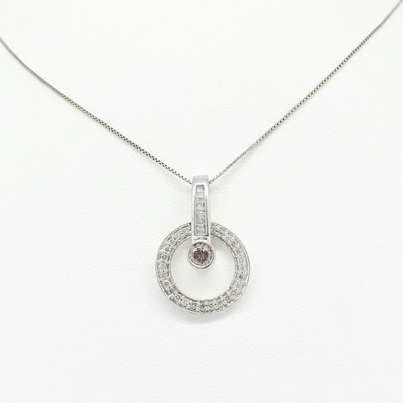 Jewelry - 14 k WG necklace .50 ctw with chocolate diamond